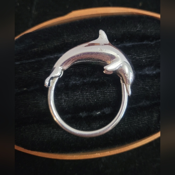 Wyland Foundation Vintage Sterling Silver Dolphin Bag Clasp/Charm - Picture 2 of 6